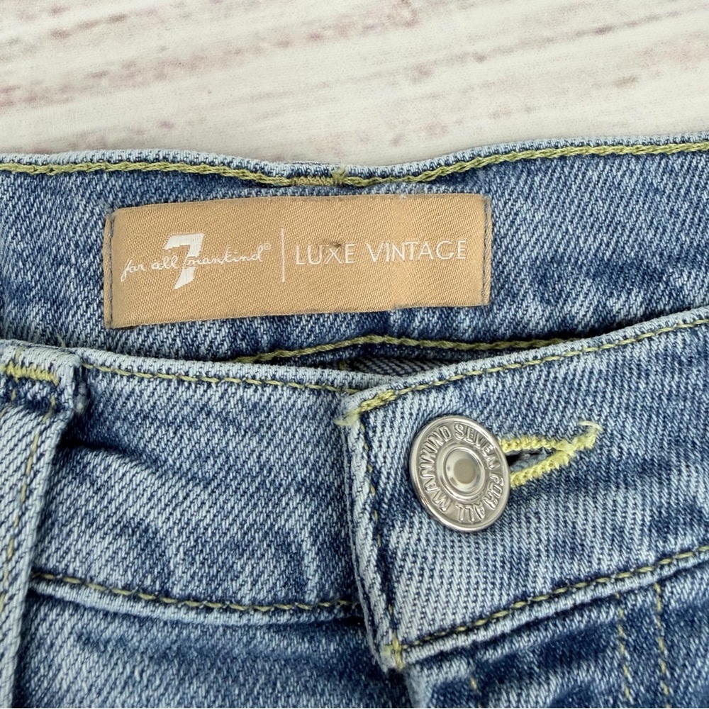 7 for All Mankind Size 25 Luxe Vintage Josefina Slimmed Down Boyfriend Jeans - Picture 9 of 13